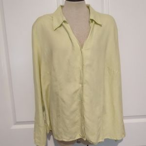 Lane Bryant Womens 18/20 Tunic Top Button Long Sleeve Linen Blend Light …